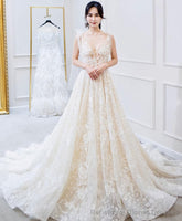 White V Neck Lace Long Prom Dress White Lace Wedding Dress